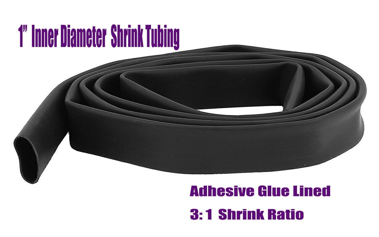 Marine Waterproof Heat Shrink Tubing Glue Adhesive Lined Black or Red 3:1 Ratio
