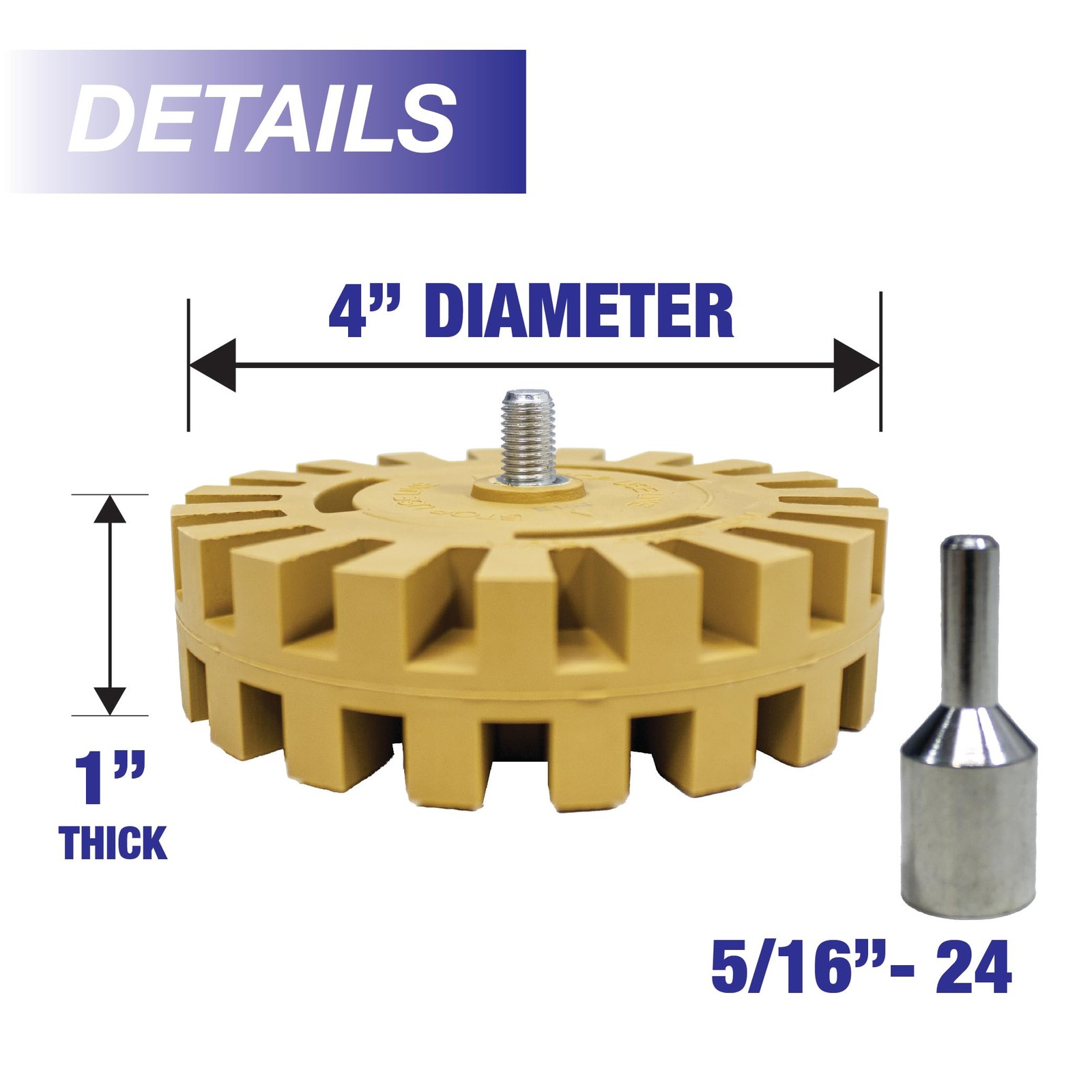 LAUCO Decal Remover Eraser Wheel Kit with Drill Adapter (4 Inch) – Heavy Duty