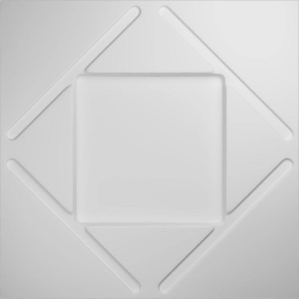 Aubrey White 5/8 In. X 1-3/5 Ft. X 1-3/5 Ft. White PVC Decorative Wall Paneling