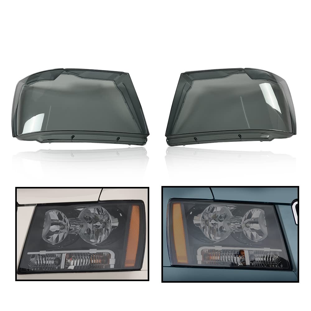 Headlight Clear Lens Cover Smoke For 07-14 Chevy Tahoe Suburban 1500