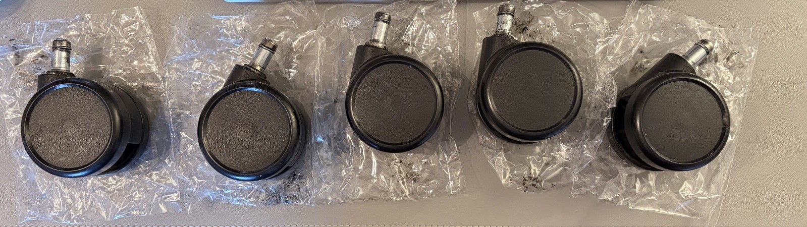 Genuine OEM Steelcase Hard Floor Replacement Casters | Set of 5 | NEAR MINT