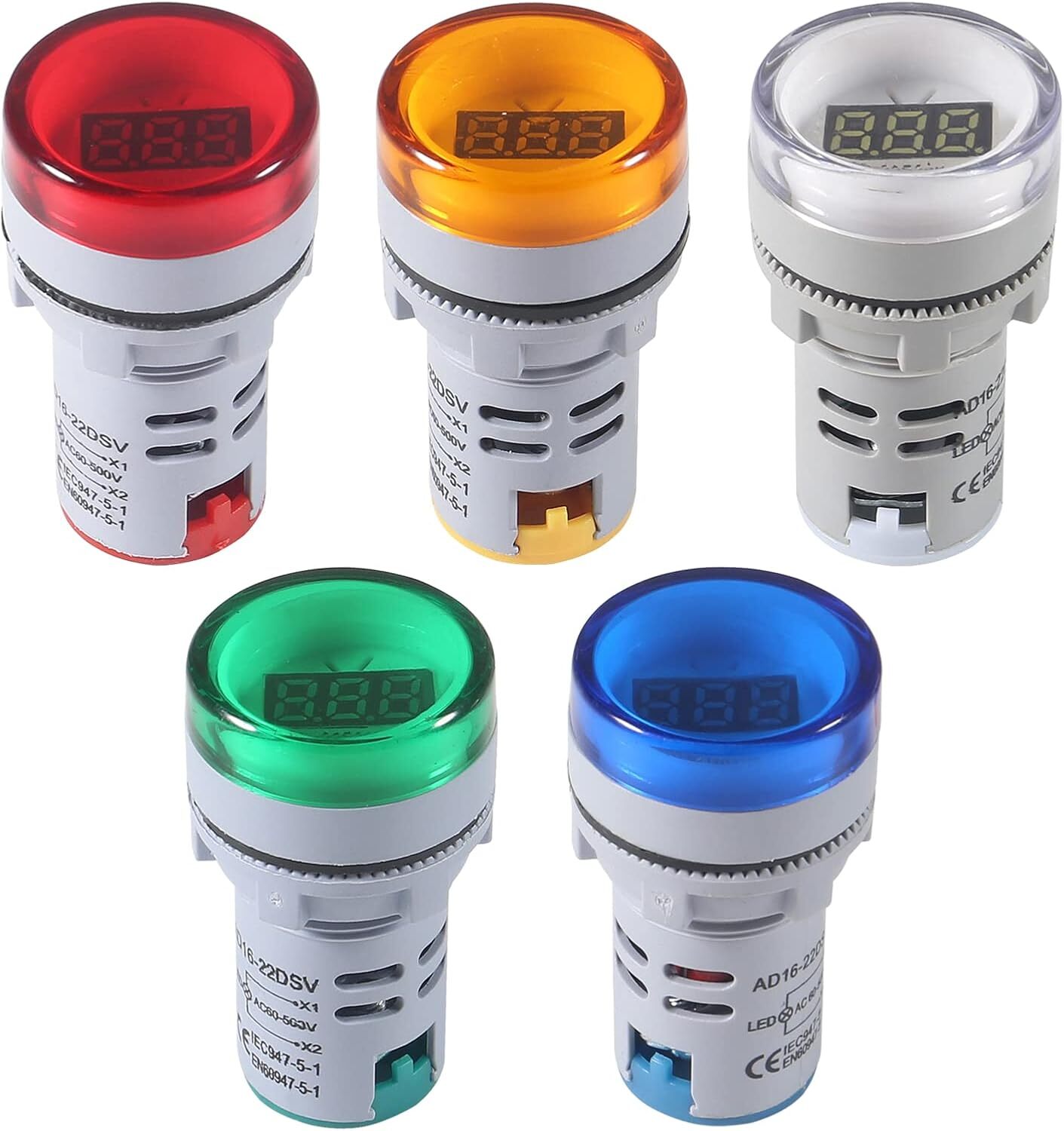 2//4/8X AC60-500V 22MM LED Voltmeter Voltage Meter Indicator Pilot Light New DIY