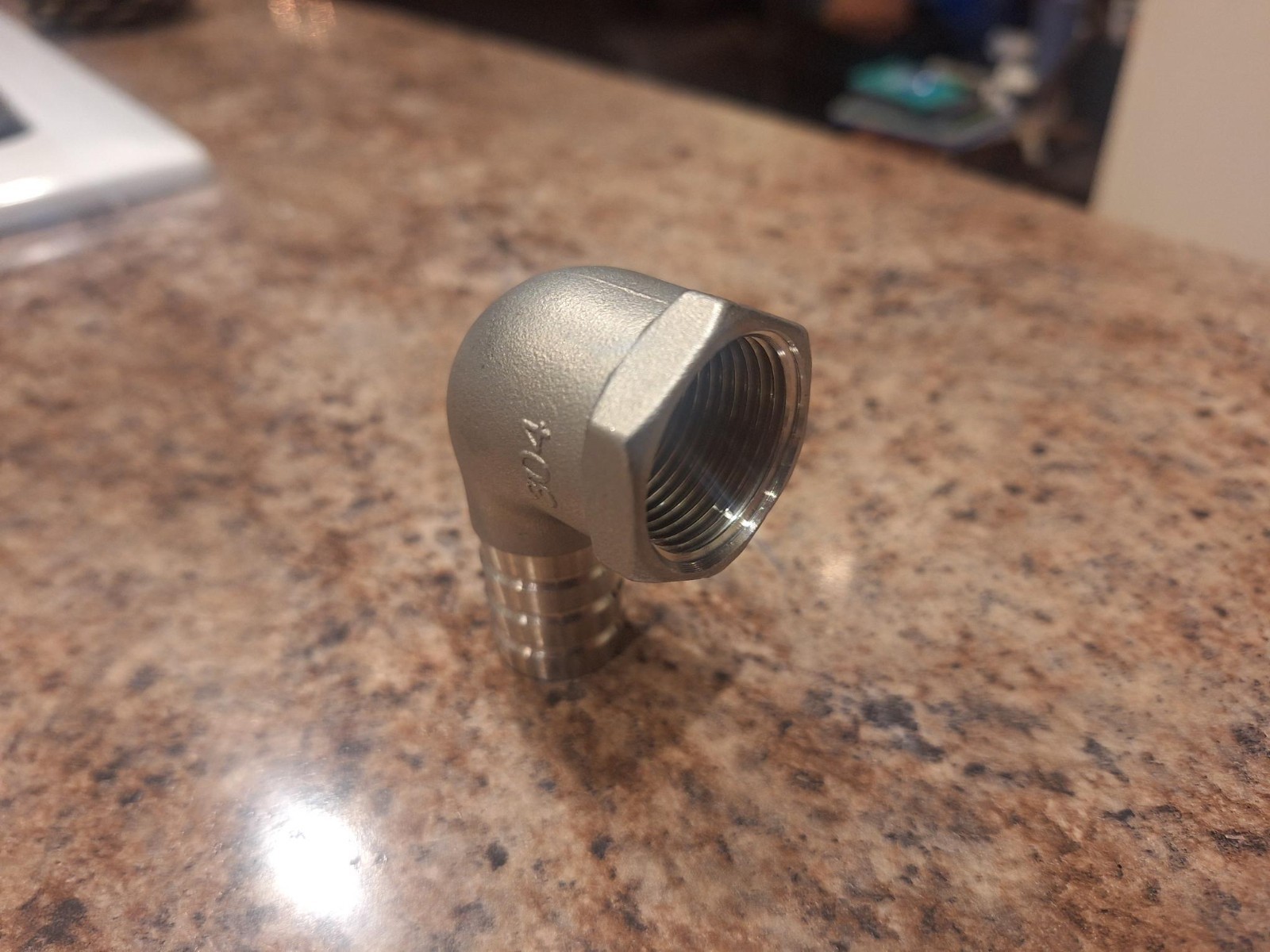 304 Stainless Steel Hose Barb Fitting Elbow 3/4″Hose x 3/4 NPT Female Pipe