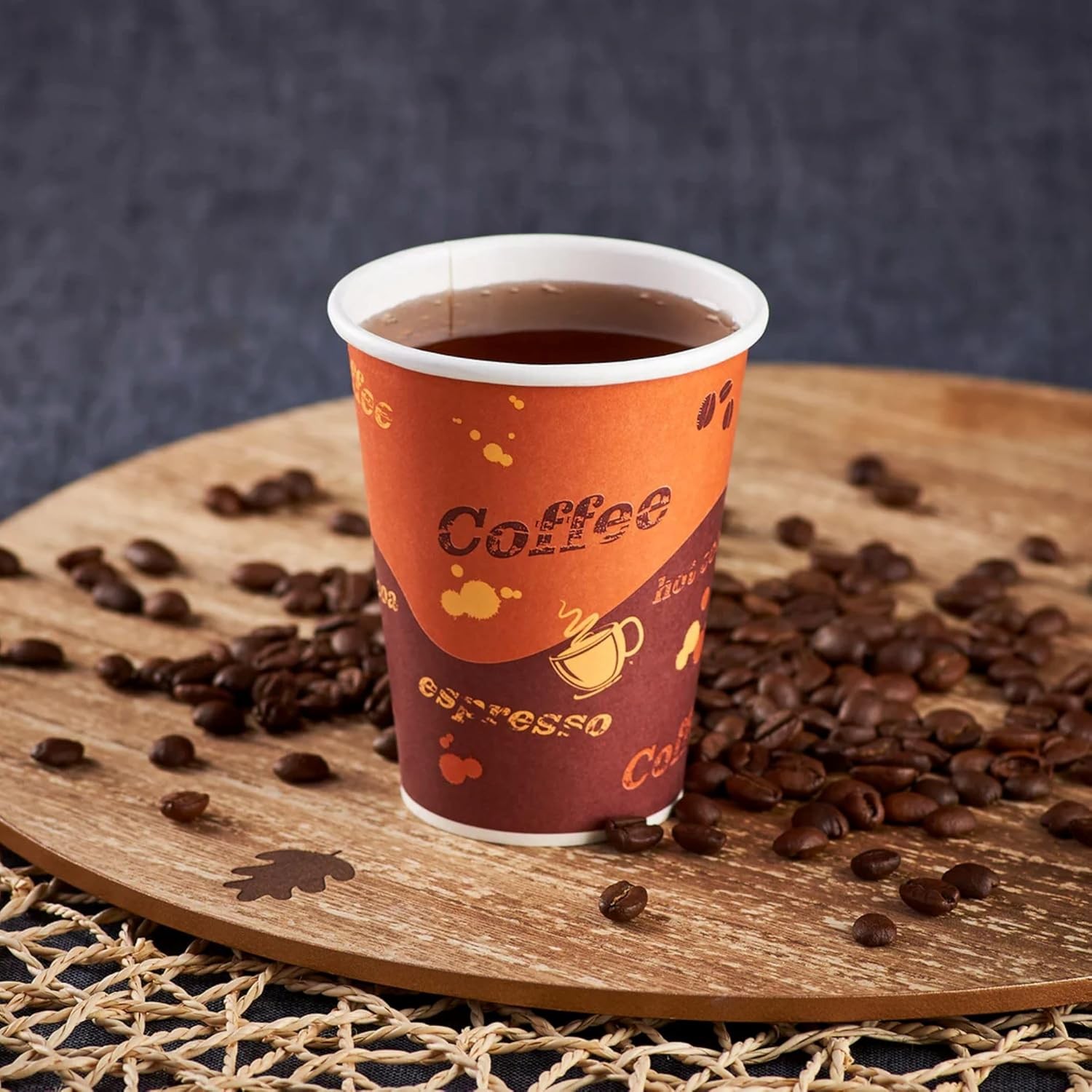 Karat 8oz Paper Hot Coffee Cups 1000 ct Disposable for Cafes