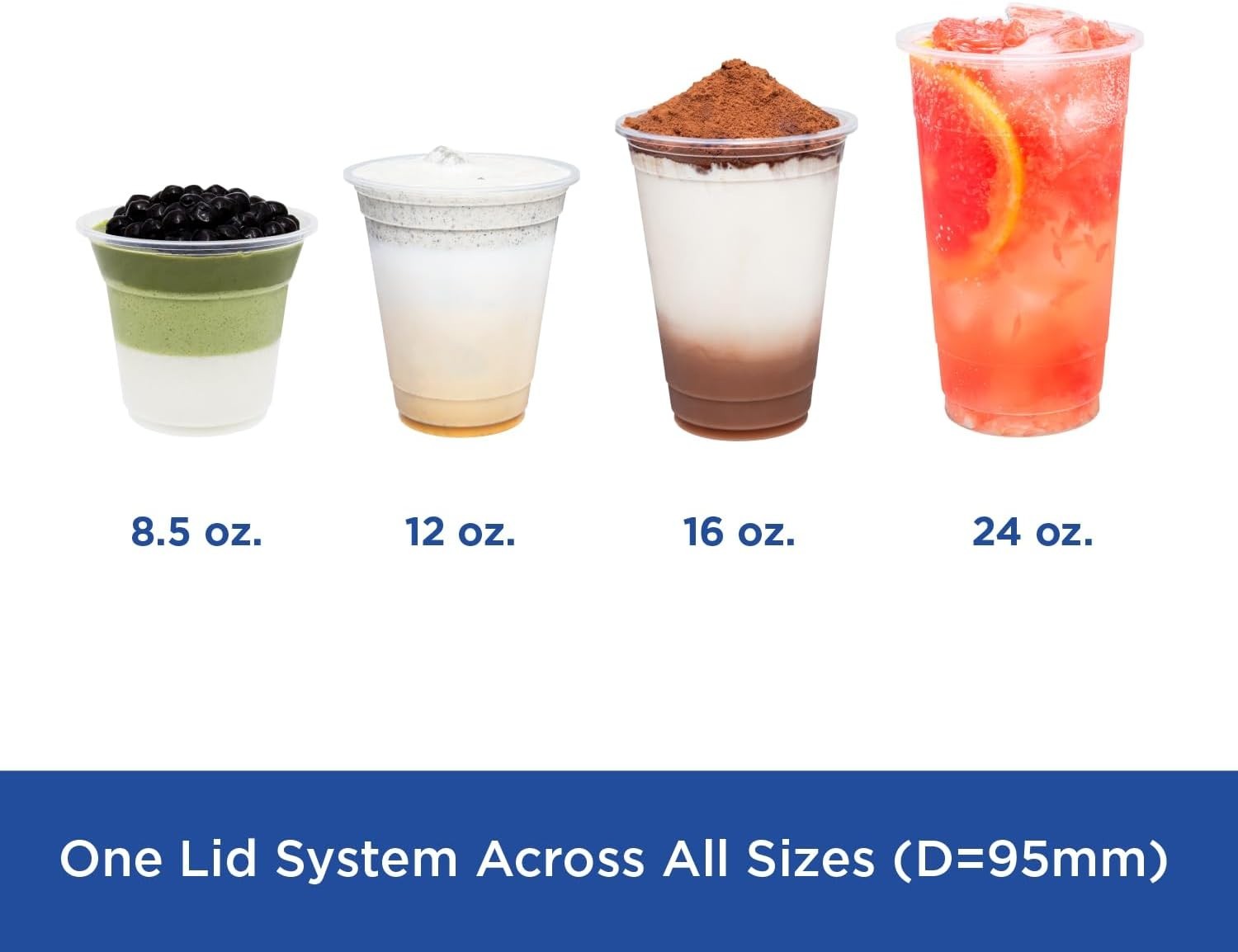 Karat 16oz PP Plastic U-Rim Cold Cups (95mm) – 2,000 ct, C1011 (Karat)