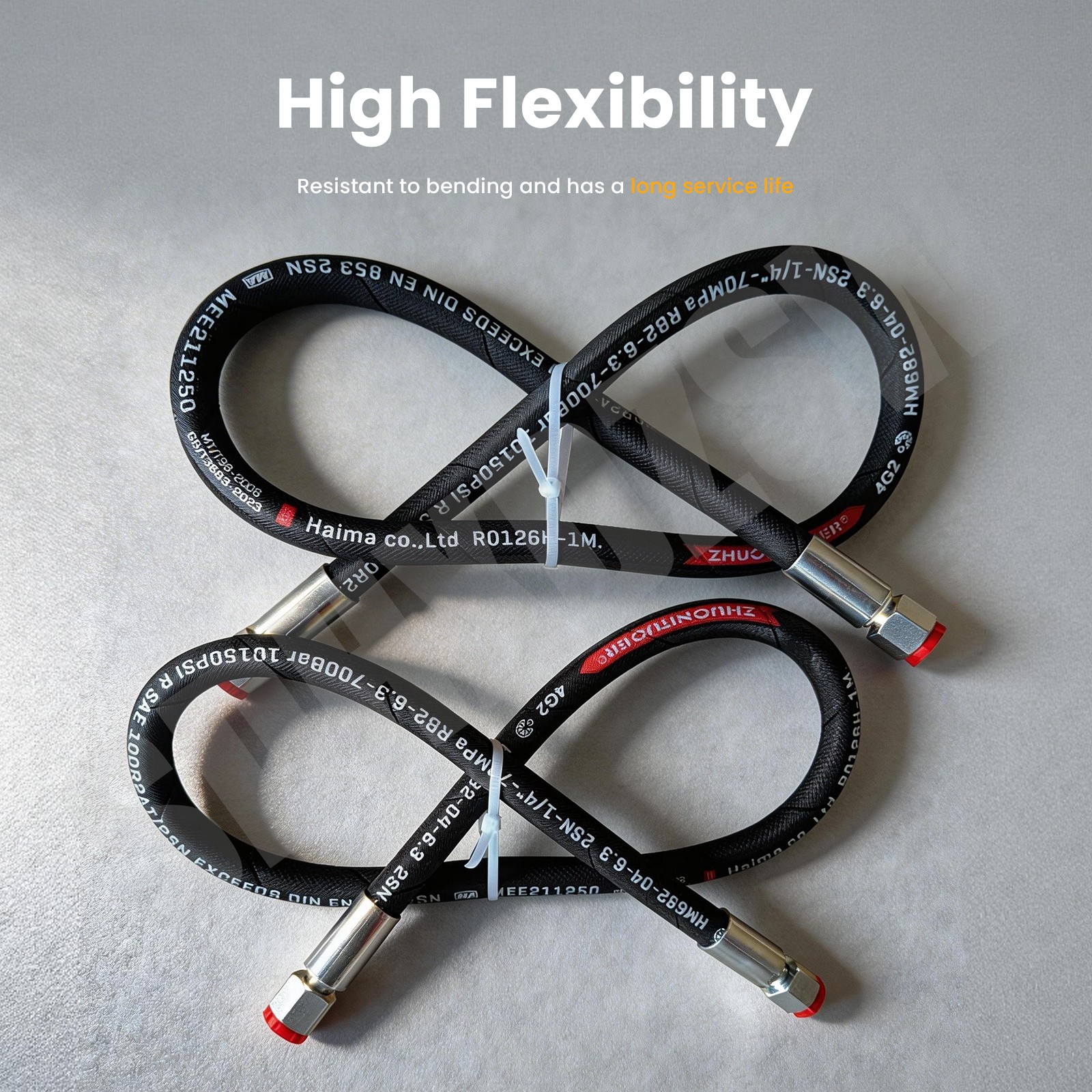 AGT Miva China Mini Excavator M14x1.5x 60″ Hydraulic Hose New Both Ends Straight