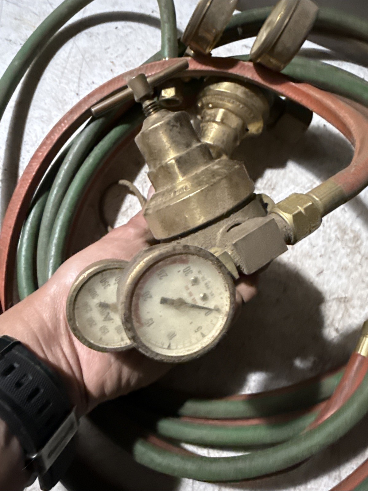 Vintage Airco Regulator Set Oxygen & Acetylene Hoses/Torch