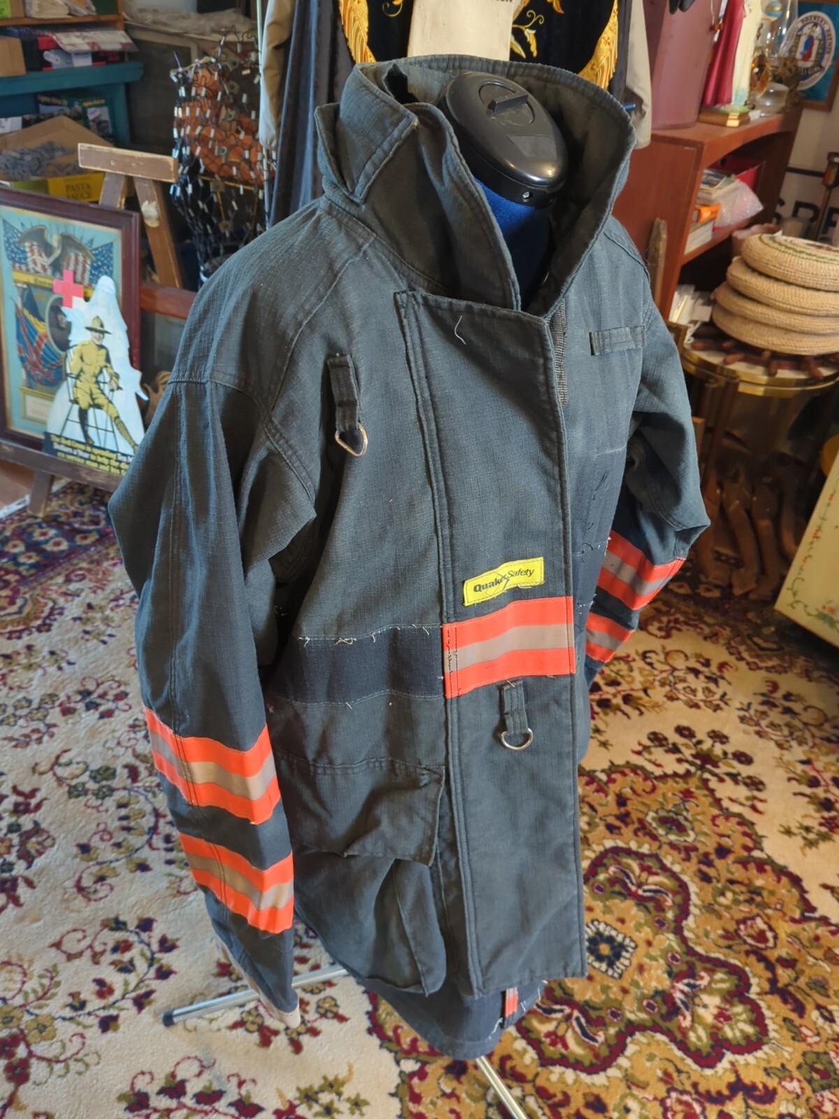 Vintage Retired Firefighter Turnout JACKET FIRE COAT USED 44 X 35 SHELL ONLY!!