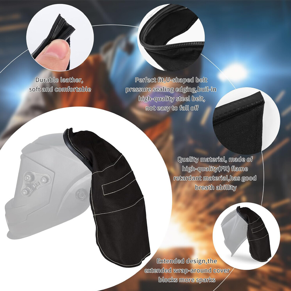 Welding Helmet Cover,Helmet Extended Cover with Press Fit Seal,Compatible,Black