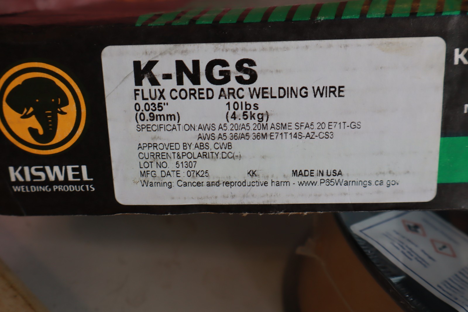 Kiswel K-NGS E71T-GS Self-Shielded Flux-Cored ARC Welding Wire 0.035″ x 10 Lbs