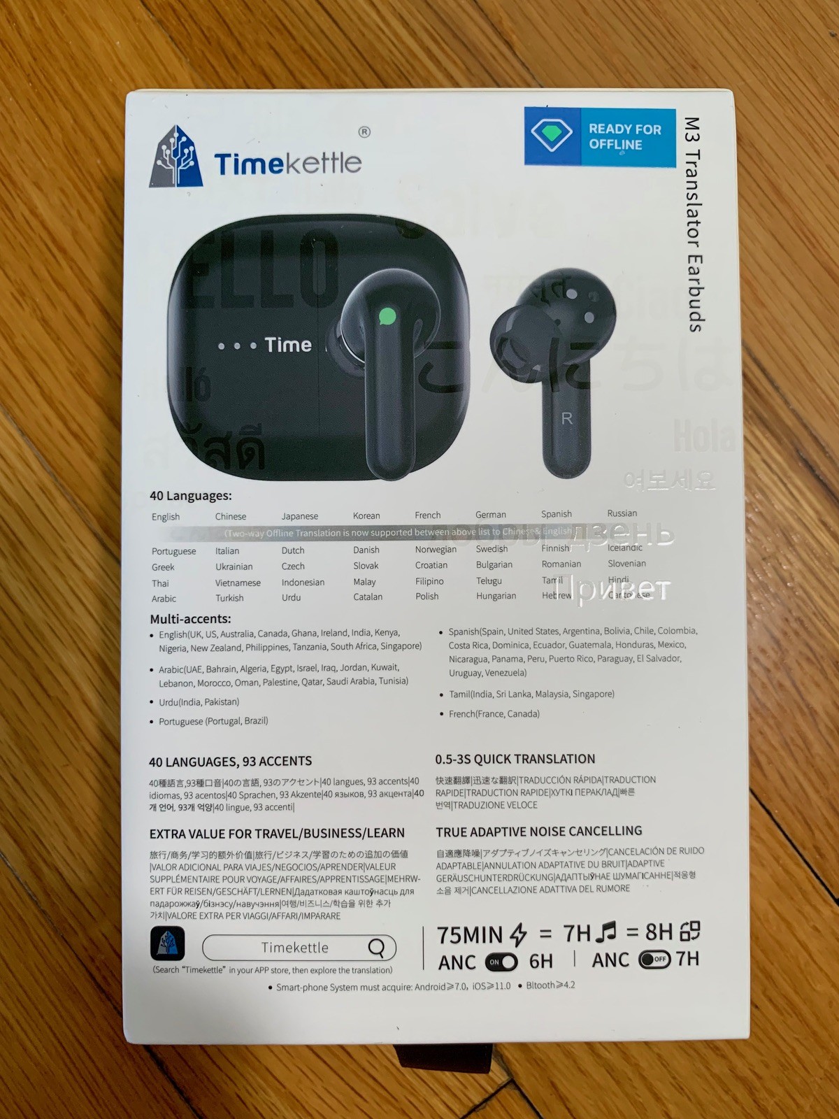 Timekettle M3 3-in-1 AI Translator Earbuds, 43 Languages and 96 Accents, 2-Way
