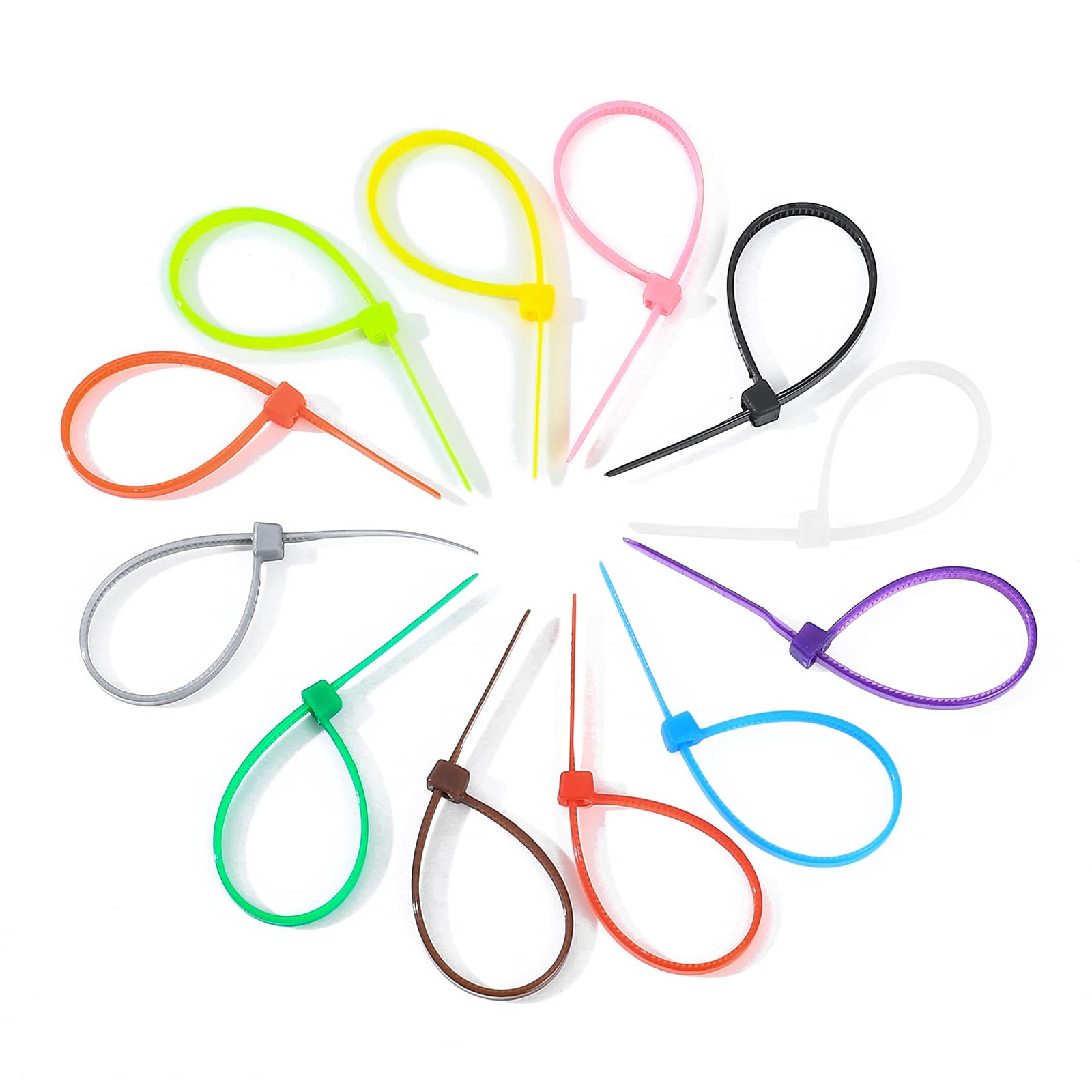 1200 Pcs Mixed Colored Zip Ties, 4 Inch Multicolor Self-Locking Nylon Cable Zip