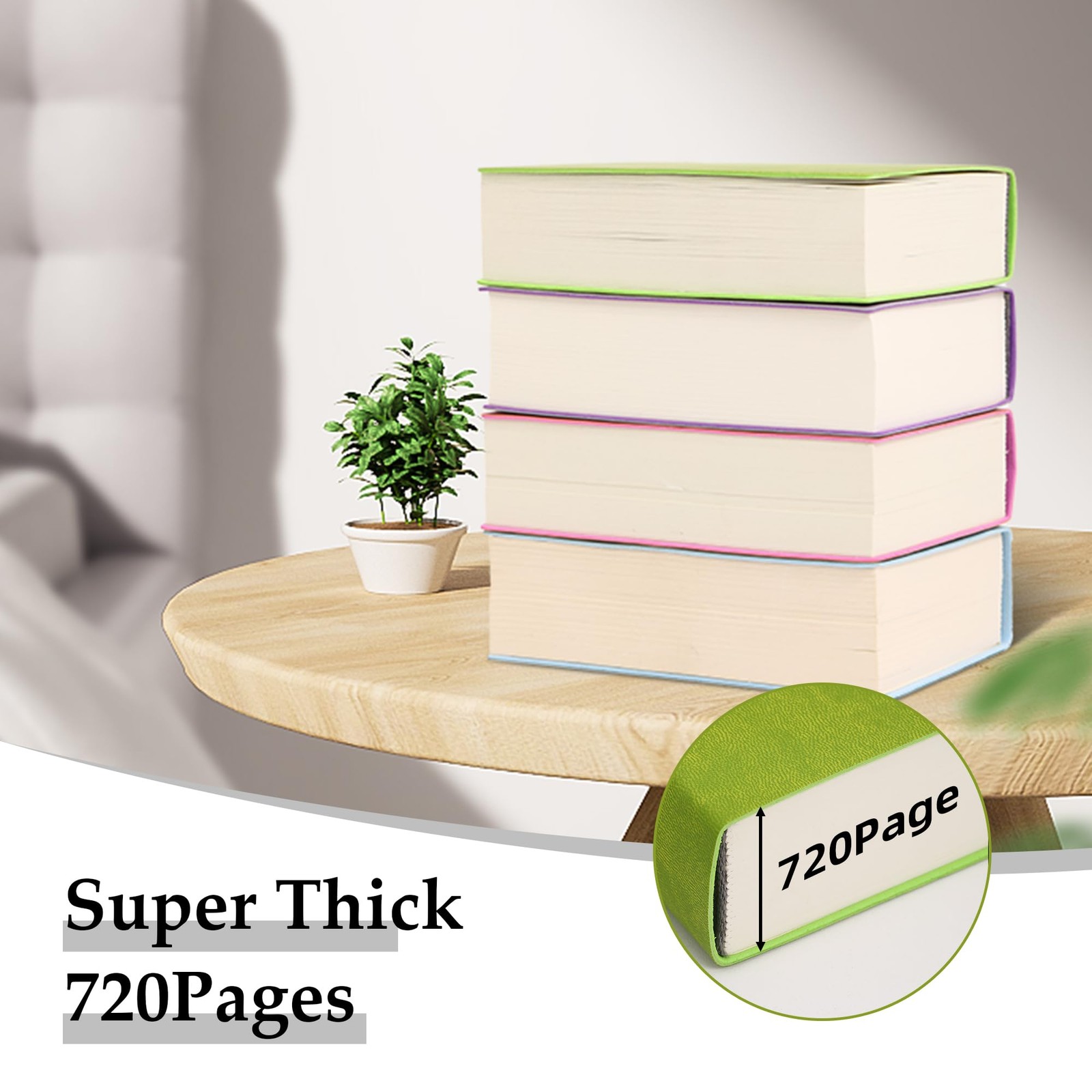 DreamDove Thick Blank Journal Notebook 720 Pages 3.9 × Green