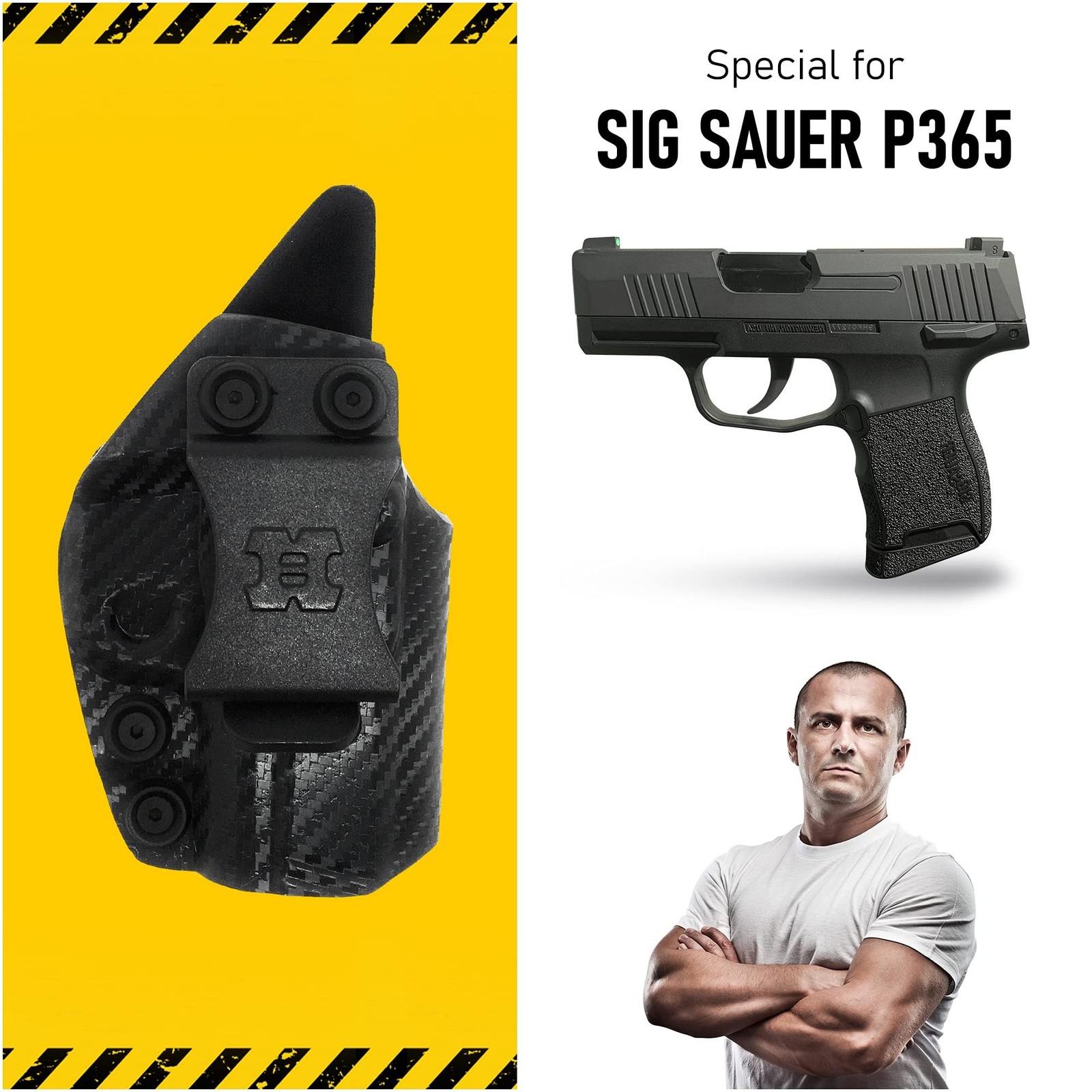 Kydex IWB Holster for Sig Sauer P365 Concealed Carry – by Houston – Lined Ins…