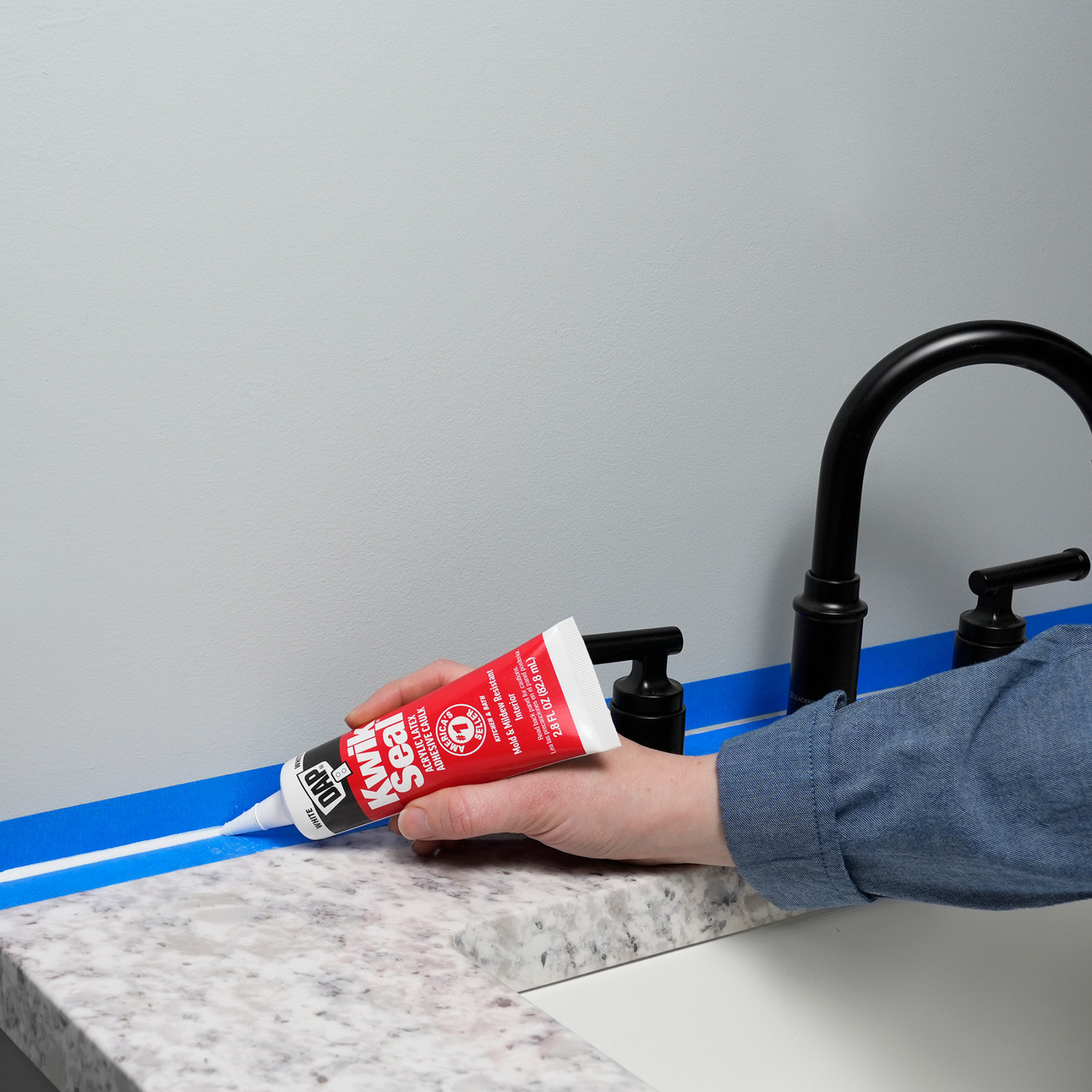 DAP KWIK SEAL Kitchen & Bath Adhesive Caulk: 10.1 fl. oz. cartridge (White)
