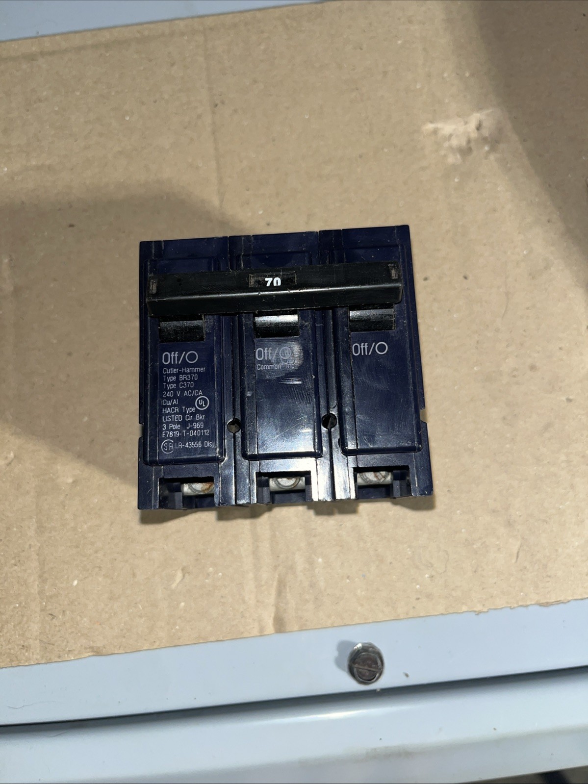 Cutler Hammer 70 Amps 240V 3 Pole Circuit Breaker BR370 / C370