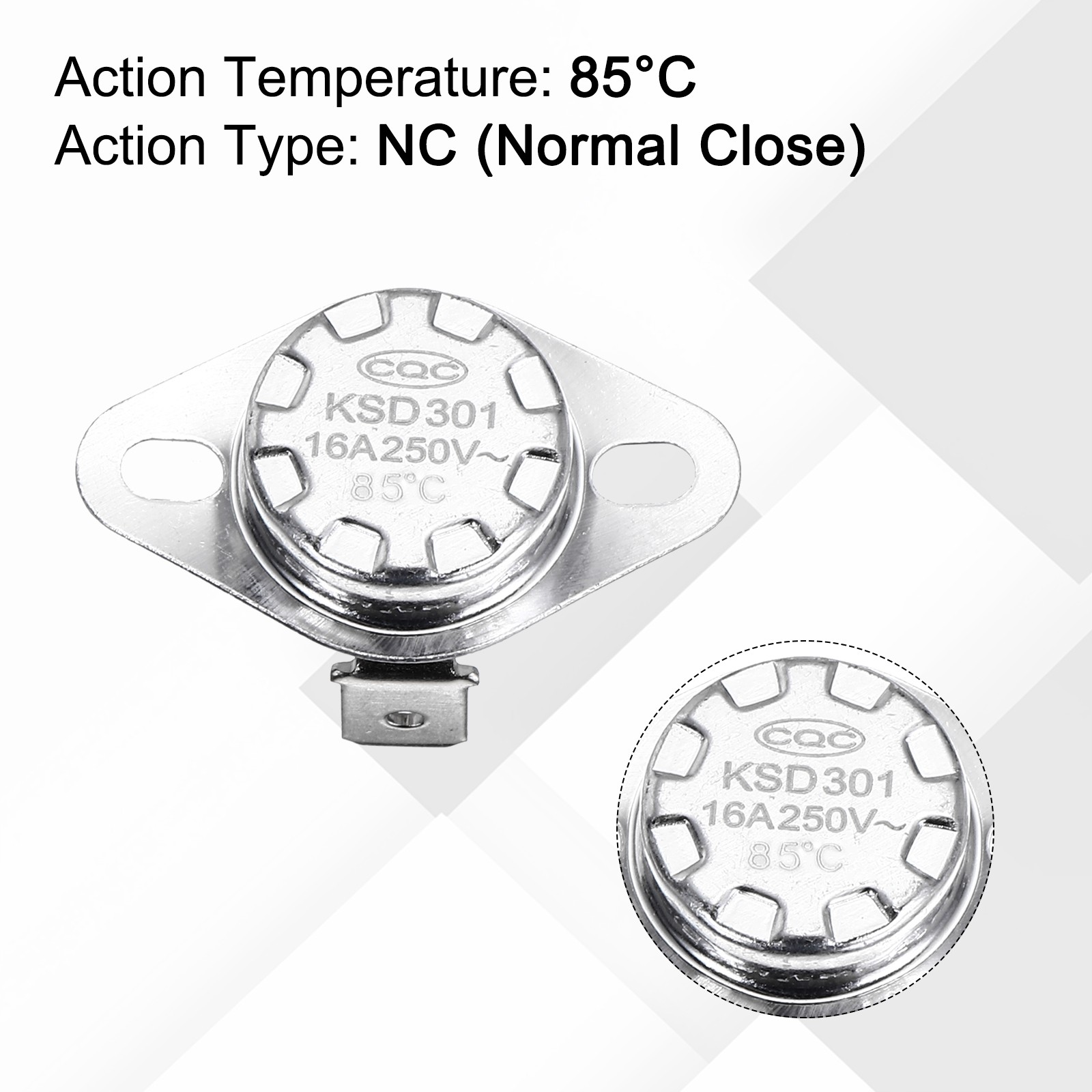 KSD301 Thermostat 85℃/185°F 16A N.C Temperature Switch 2 Pcs