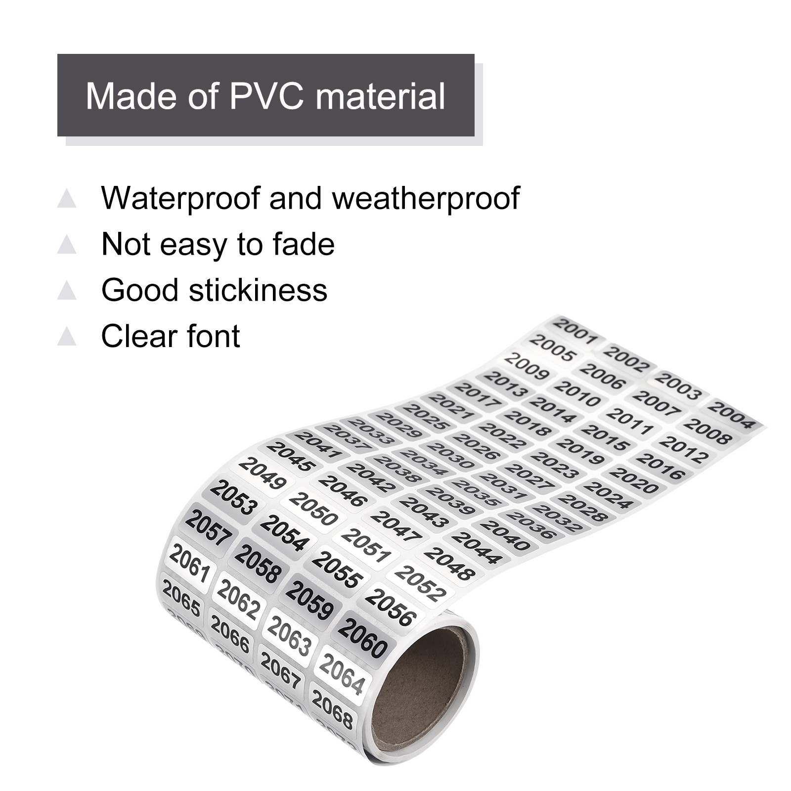 2001 to 3000 Consecutive Number Stickers Inventory Labels Black Numbers