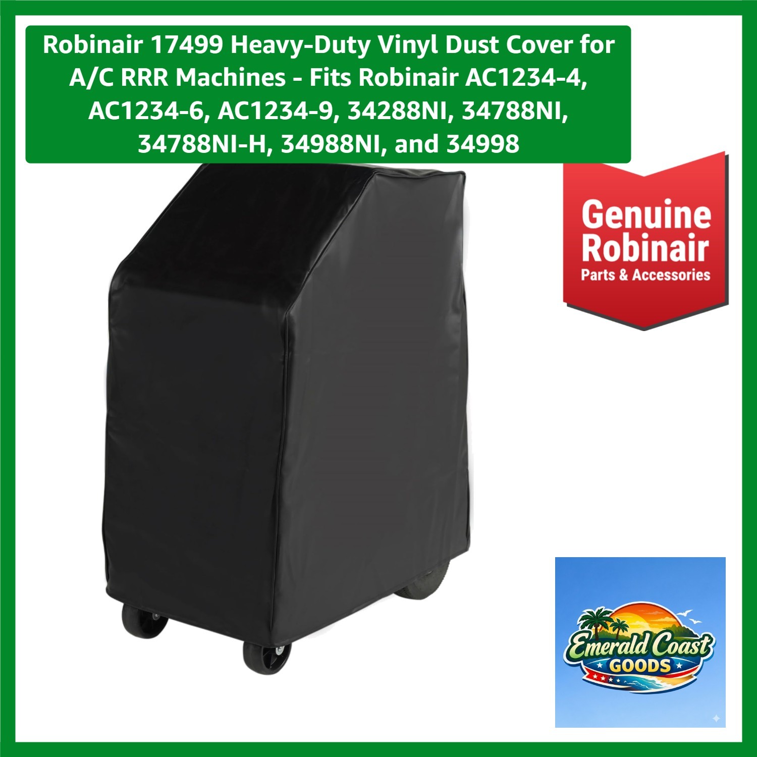 17499 Black Vinyl Dust Cover – Snug Fit Against Elements for A/C RRR Machines
