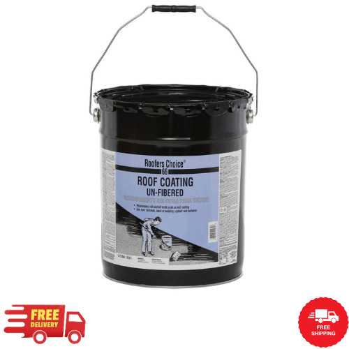 66 Home Roof Coating Waterproof Black Elastomeric Rubberized Sealant 4.75 Gal.