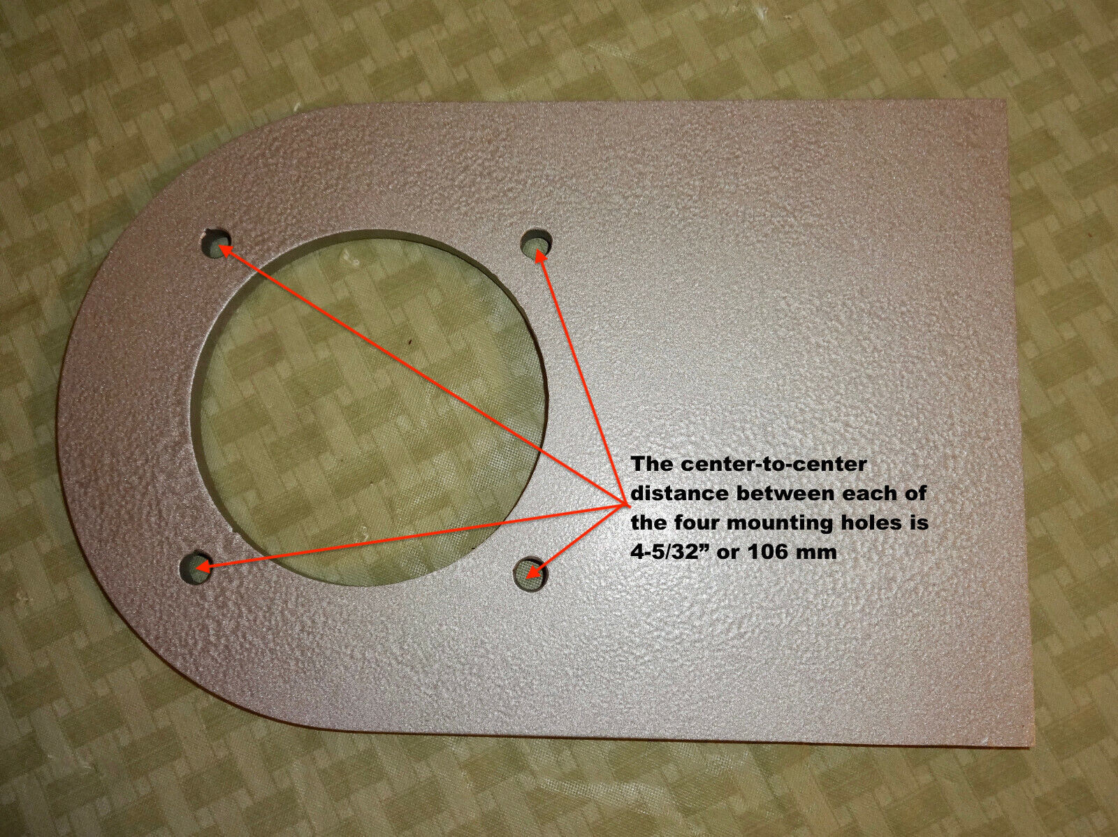 Electric Motor Mounting Plate. Fits C-Face Type Motors (56C etc)