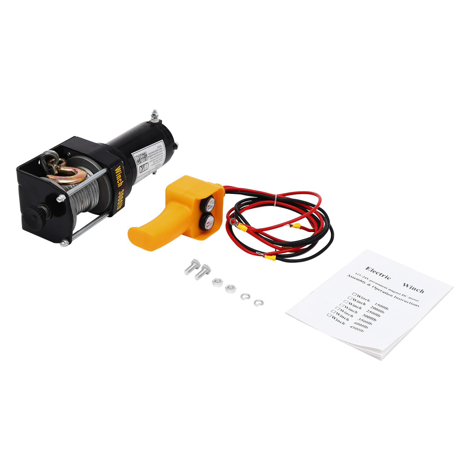 DC12V Electric Winch,3000 lbs Electric Winch Kit,Electric Winch w/ Wired Control