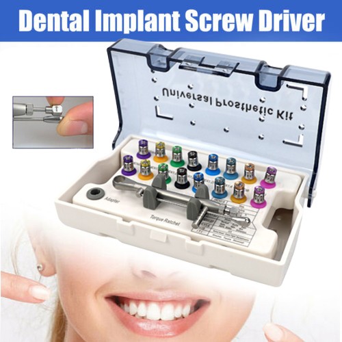 Universal Dental Implant Torque Wrench Set Fully Autoclavable 16pcs Screwdrivers