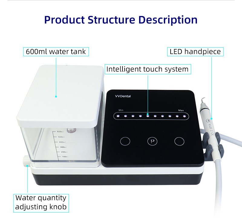 Dental Ultrasonic Piezo Scaler Pet Teeth Calculus Cleaning Machine LED Handpiece