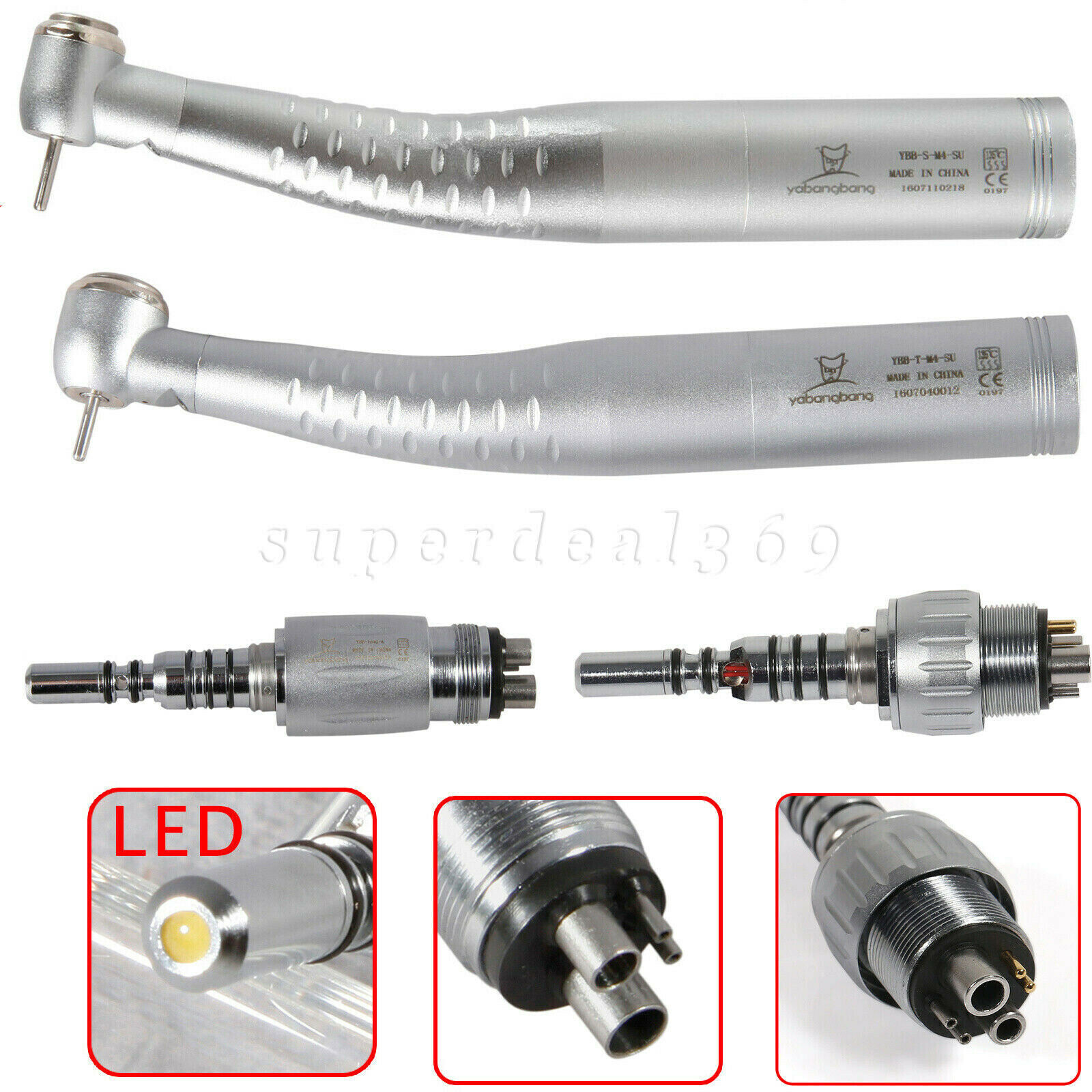 Dental High Speed Fiber Optic LED Handpiece fit Kavo Coupler Swivel 4/6-Hole DL