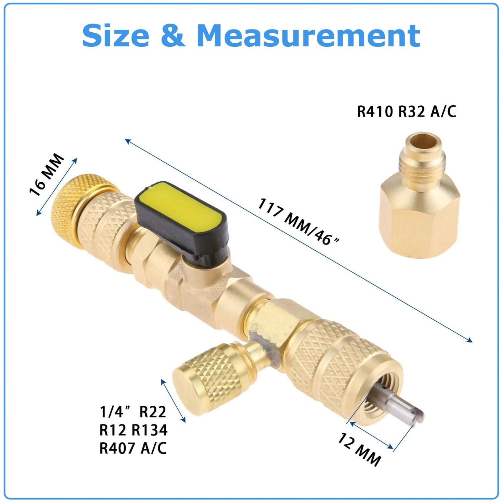 HVAC Tool AC Schrader Valve Core Remover Dual Size 1/4 + 5/16 Port Installer NEW
