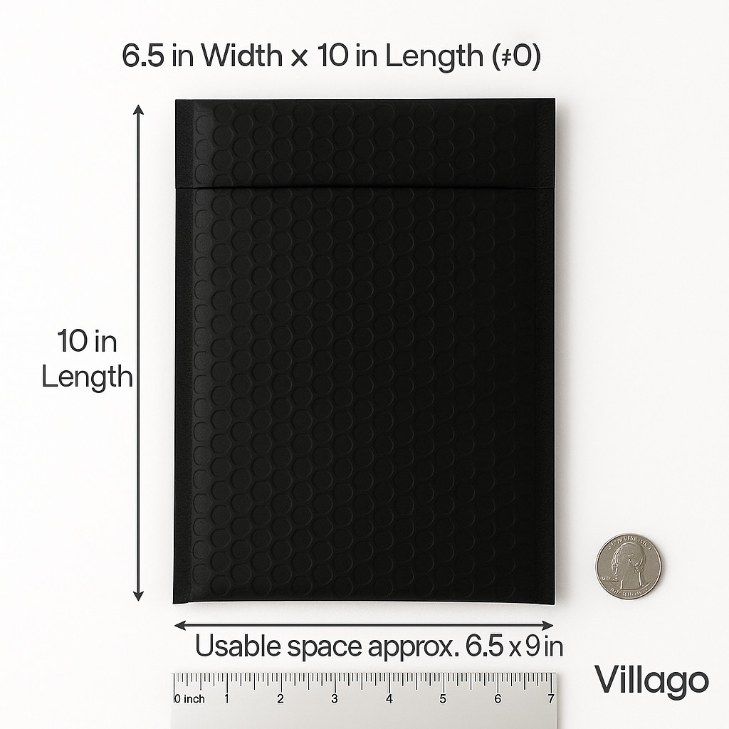 Any Color # 0 6.5 x 10 Bubble Mailers Matte Metallic Poly Padded Envelopes
