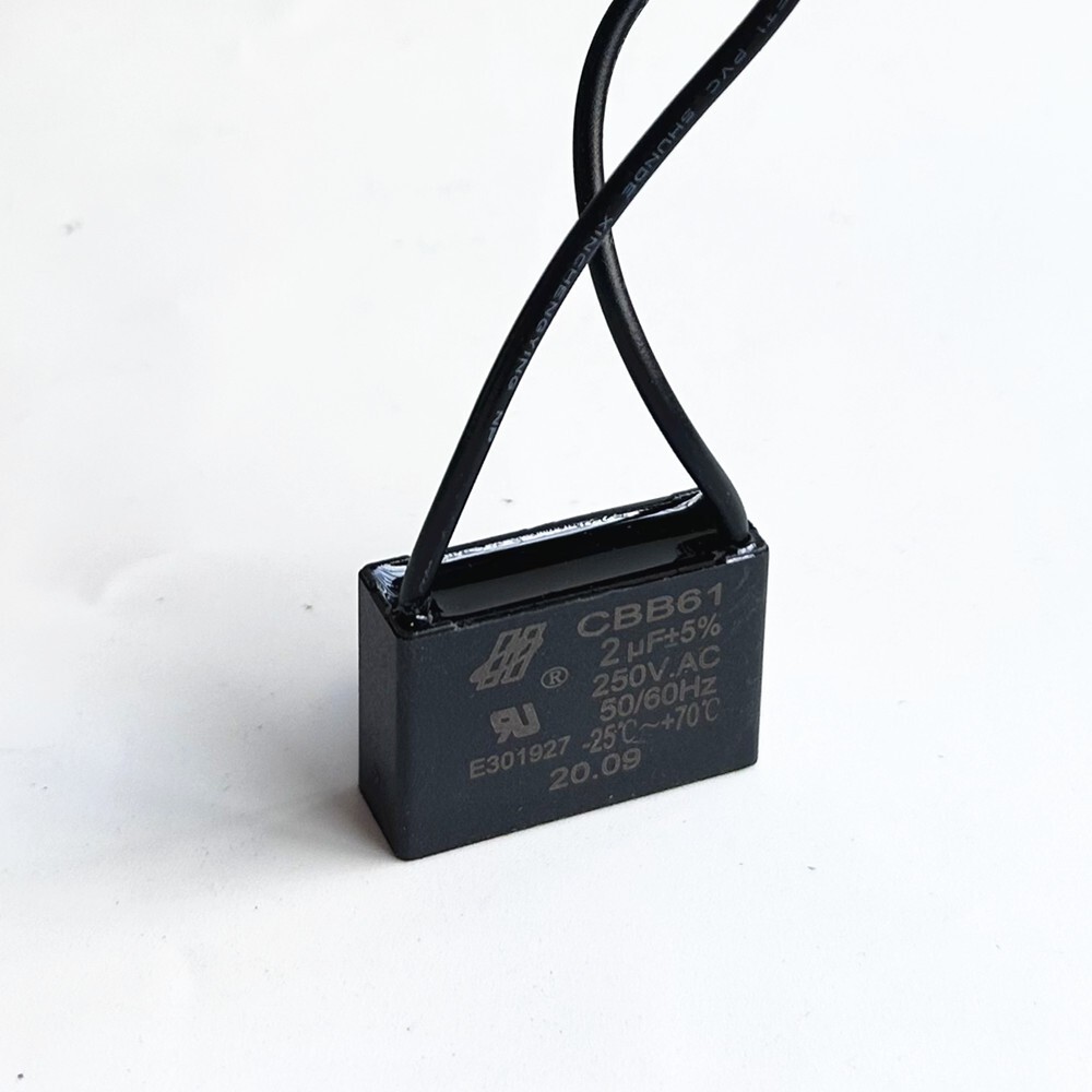 CBB61 250V Capacitor 2 Wires 2/3/3.5/4/5/5.5/6/6.5/7/8/9/10/12/15/18/20/25/30 UF
