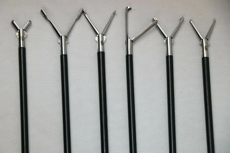 6PCS Laparoscopic Biopsy Cup Forceps 5mm, Babcock Grasper Surgical SS Instrument
