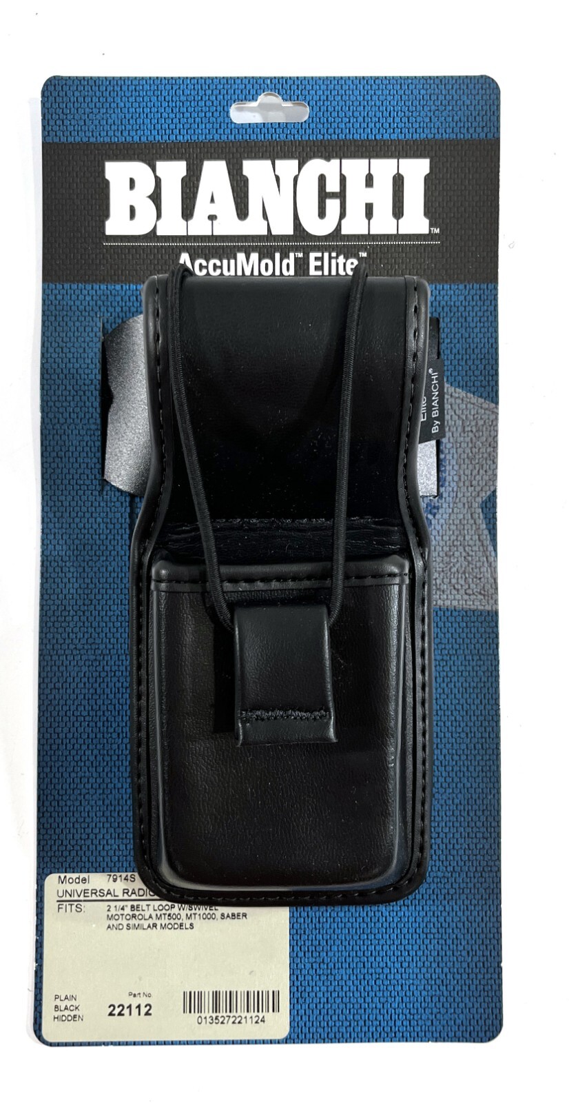 BIANCHI 7914S UNIVERSAL RADIO CARRIER w/ SWIVEL HOLSTER HOLDER PLAIN BLACK 22112