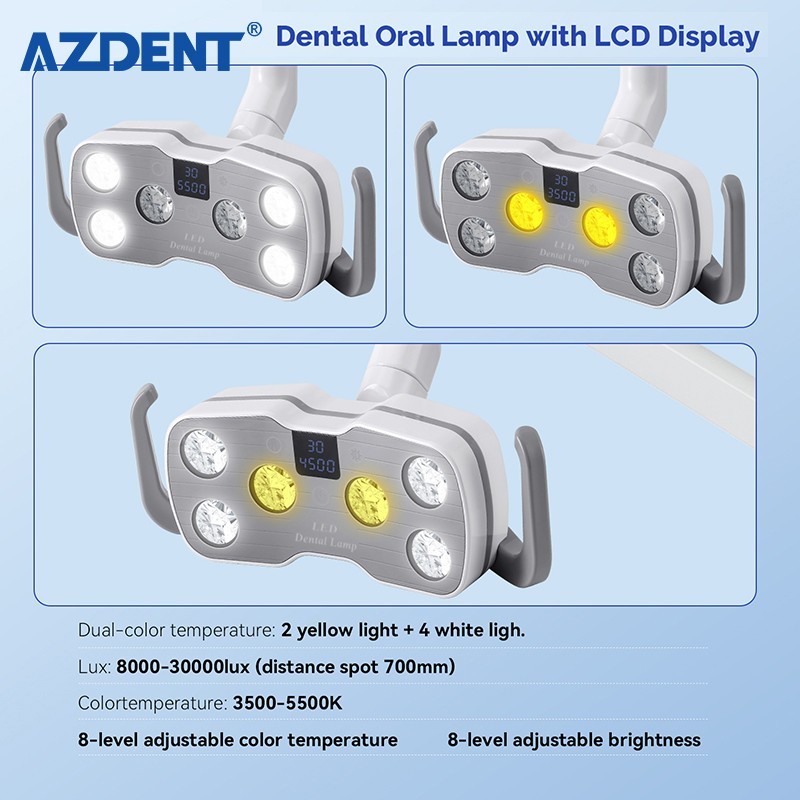 Lámpara Dental Profesional 9W – 6 LEDs con Pantalla para Sillones Dentales