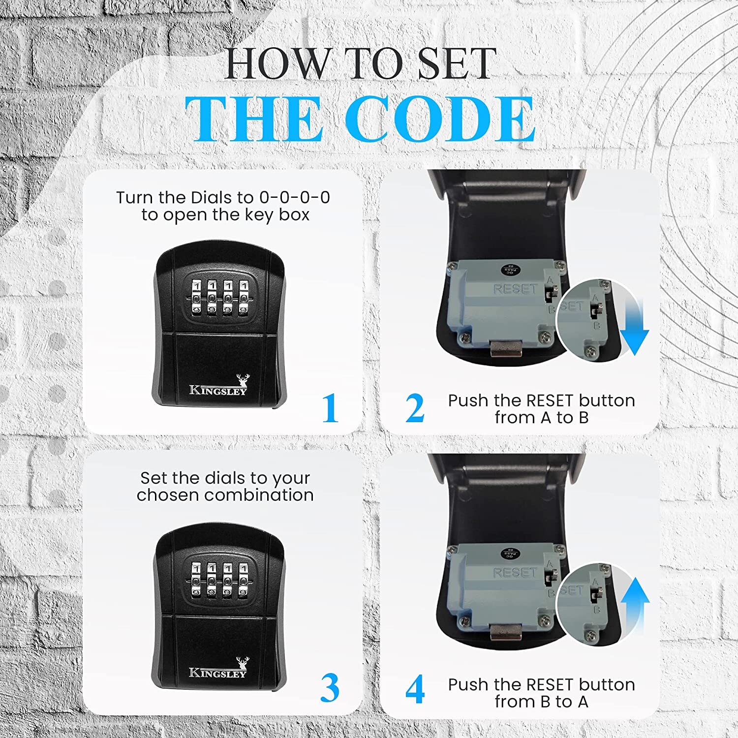 Kingsley QCH-807 Water Resistant Realtor Key Lock Box for AirBnB, Spare Keys