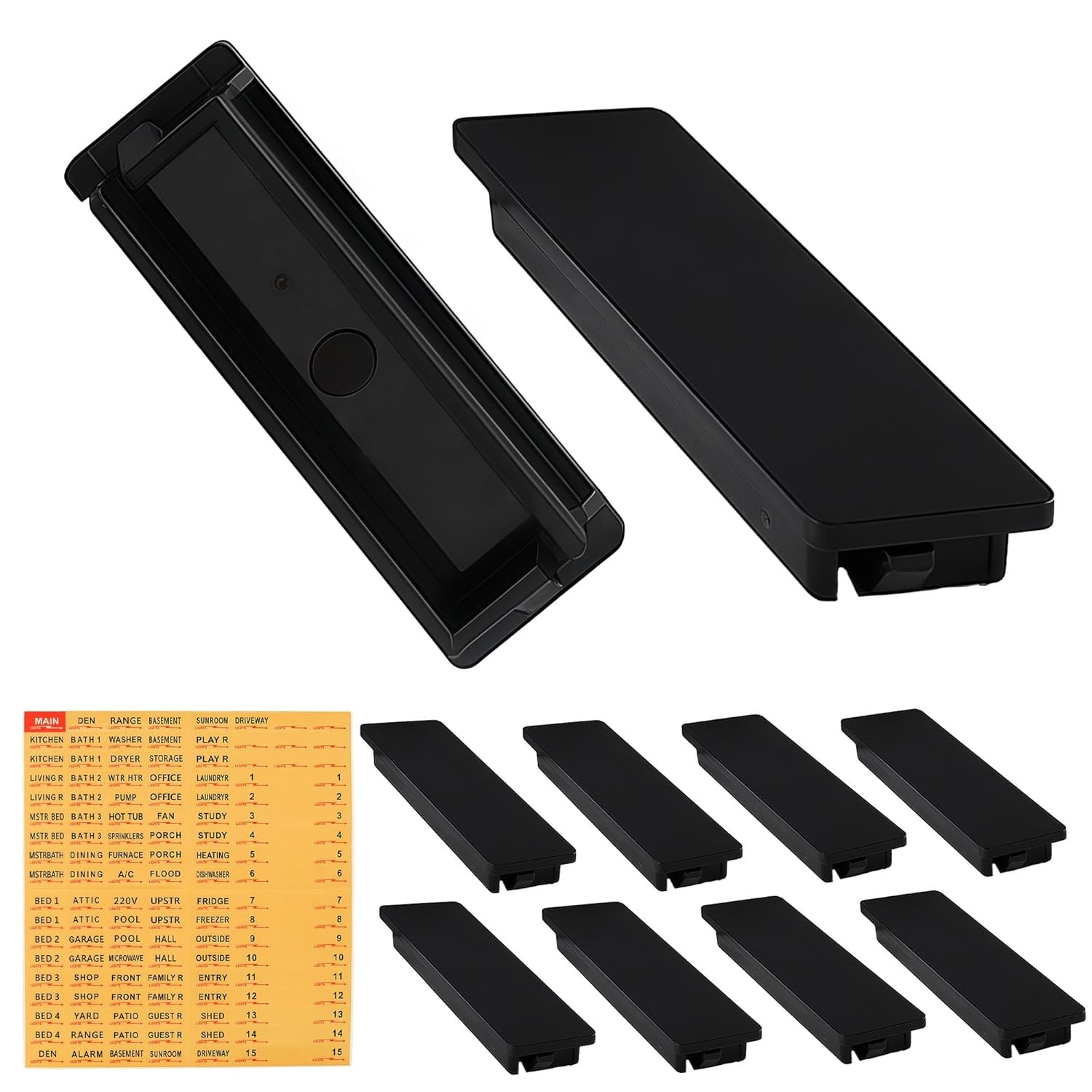 Square D QO Circuit Breaker Filler Plates – 10 Pack with Electrical Panel Label