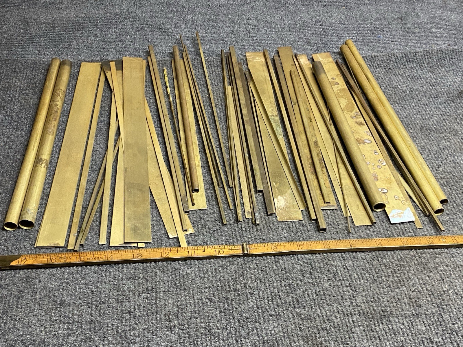 Large Variety Lot Brass Tube Flat Round Square Angle Stock Hobby Machinist 50 Pc
