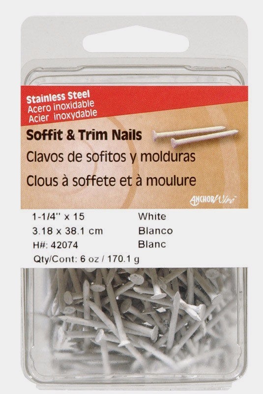 Hillman Flat 1.25in. L Soffit & Trim Nail Smooth Stainless Steel 15 G. 6oz 42074