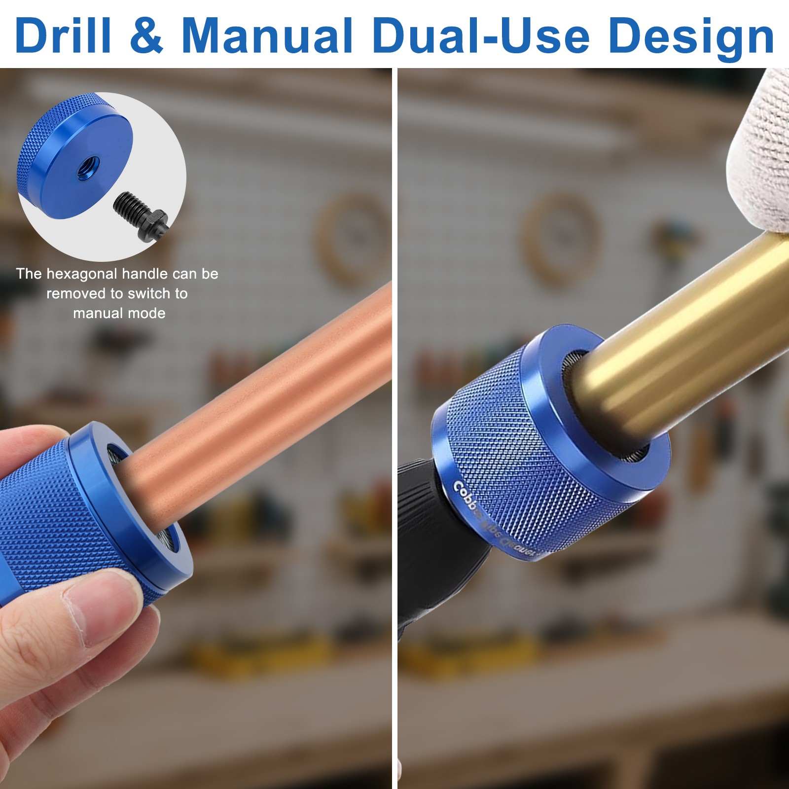 3x Copper Pipe Cleaner Drill Set 1/2″ 3/4″ 1″ Metal Tube Plumber Cleaning Tool