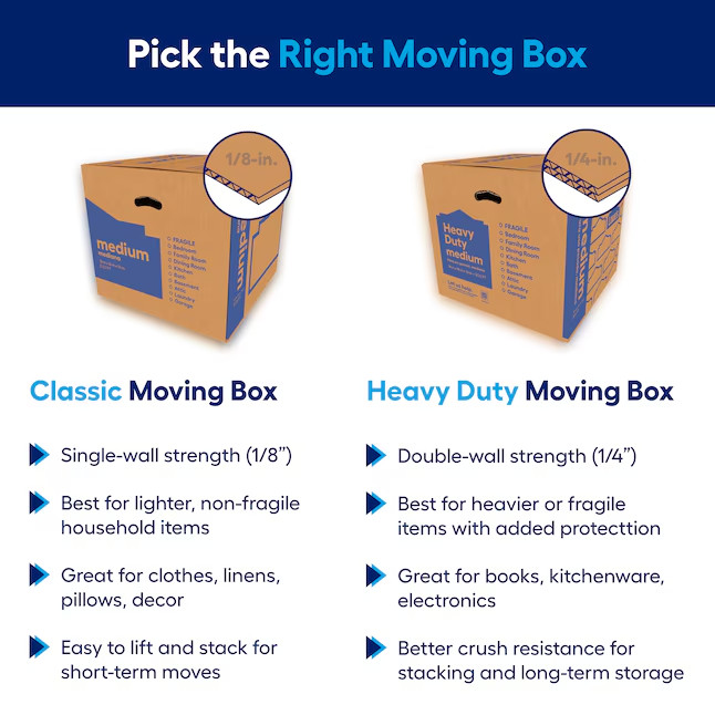 Heavy Duty Cardboard Moving Box with Handle Holes FAST shipping and any size