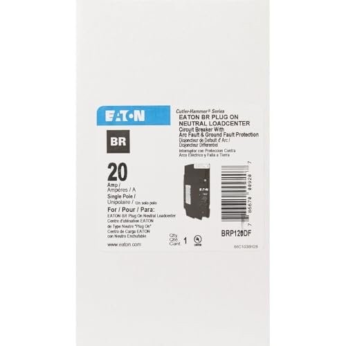 Eaton BR 20A Single-Pole AFCI/GFCI Circuit Breaker BRP120DF