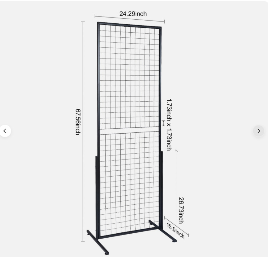 Gridwall Panel Tower with T-Base Floorstanding Display Kit, 2-Pack Black 2’x6′