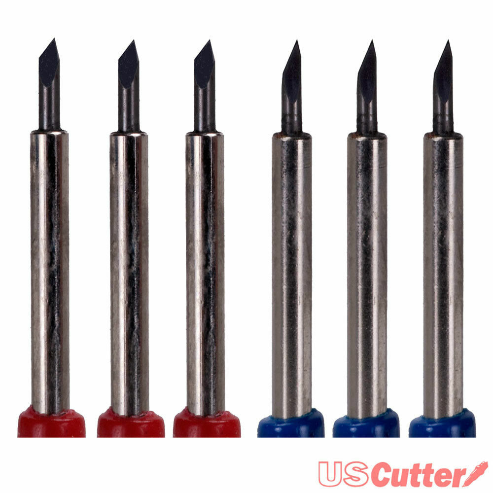 6 Roland Type Vinyl Cutter Blades (45 & 60 deg) + Vinyl Weeding Cutting Knife
