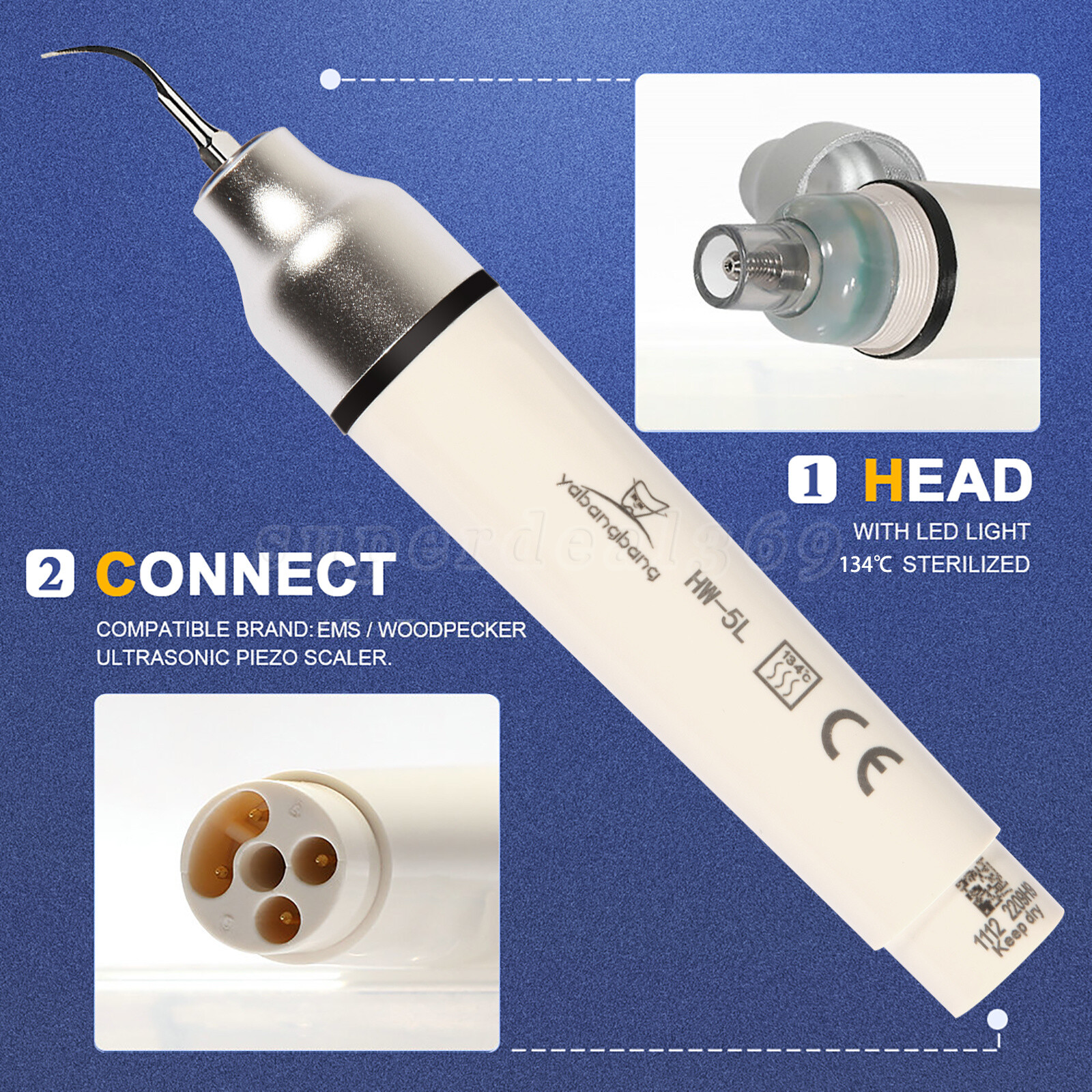 HW-5L Dental Ultrasonic Piezo Saler Handpiece For WOODPECKER EMS with LED Light