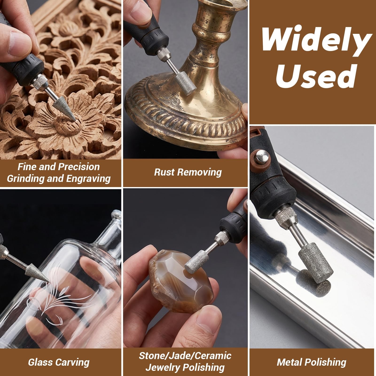 20Pcs 120 Grit Diamond Bits Set, 1/8 Inch Shank, Sturdy Engraving…