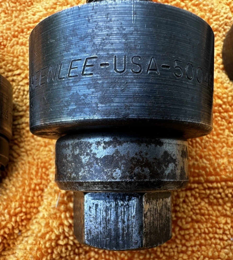 Greenlee No. 735 USA Knockout Punch Set Electrical Conduit Tool Vintage