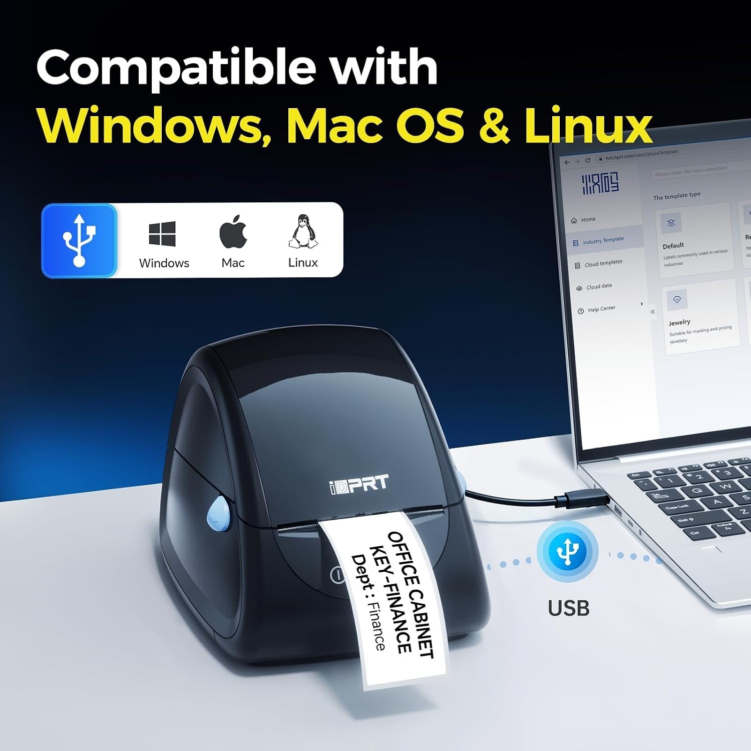 Compact SP310 Label Maker for 1″-3.35″ Labels | Compatible with All Major OS