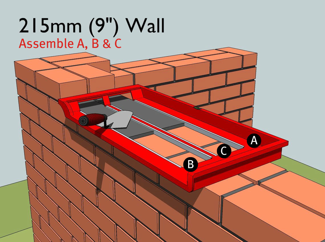 Bricky – Wall Building / Bricklaying Tool + trowel (Adjustable Model)