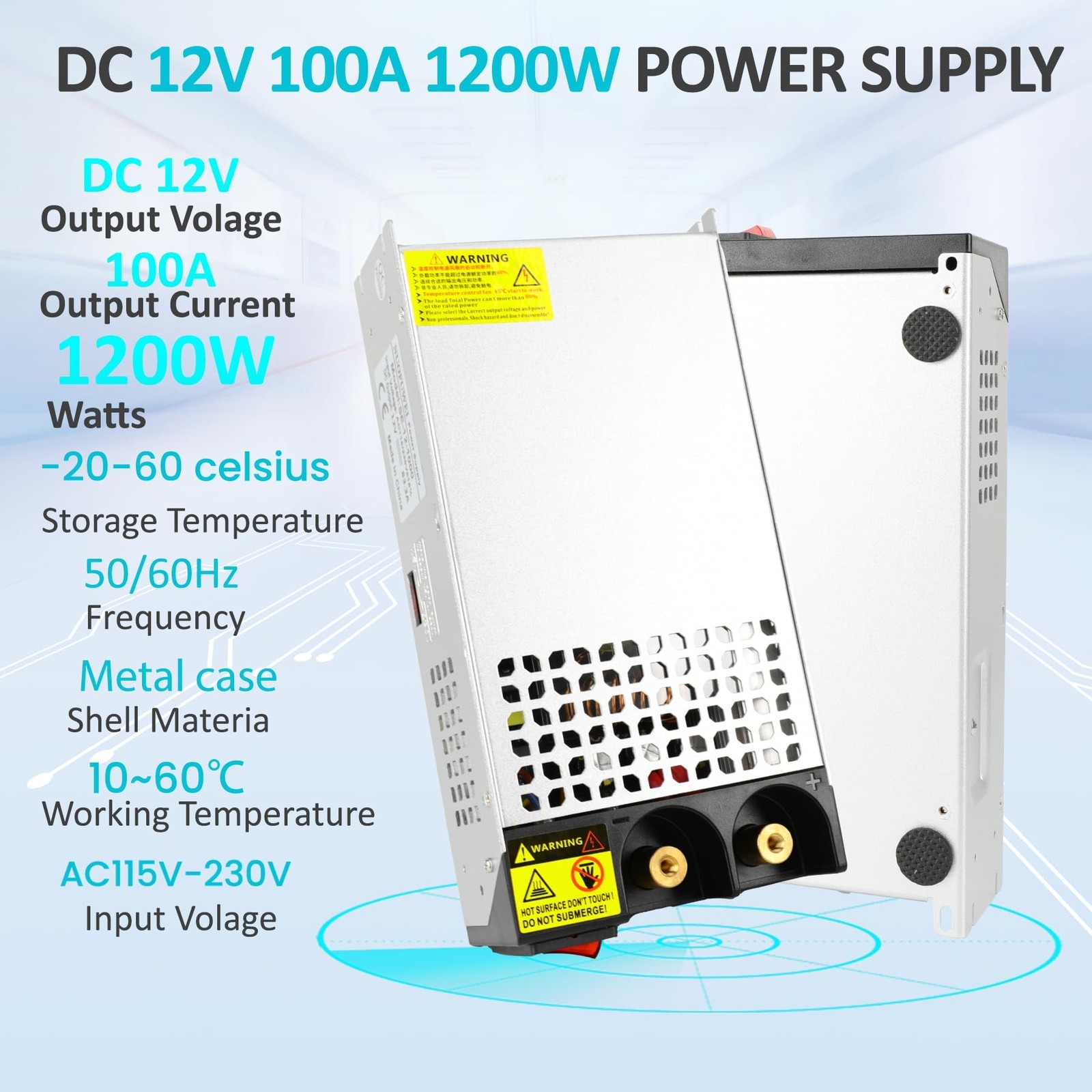 DC 12V 100A 1200W Power Supply 110V AC to 12v DC Converter Power Supply Adapt…